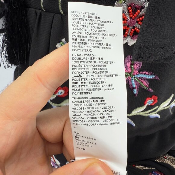 DESIGUAL Sandy Long Floral Embroidered Boho Black Midi Vest Dress sz 38 - Picture 14 of 15